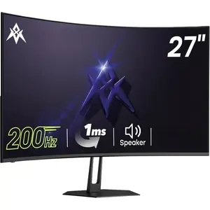 27 inch 200Hz Curved Gaming , FHD 1080P   with Built-in Speakers, MPRT 1ms with  VA Panel | 130% sRGB, 3000:1,1500R | 12 Months Warranty Exchange