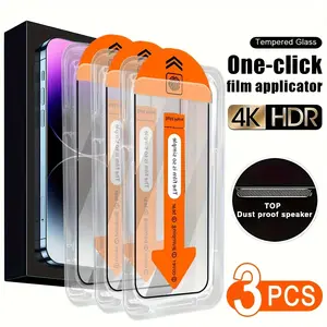 3-Pack 4K Ultra HD Tempered Glass Screen Protector for iPhone 16/17 Pro Max 17 Air 16e 15 14 Plus Max, Protection, Full Coverage, Anti-Fingerprint, Tool Included