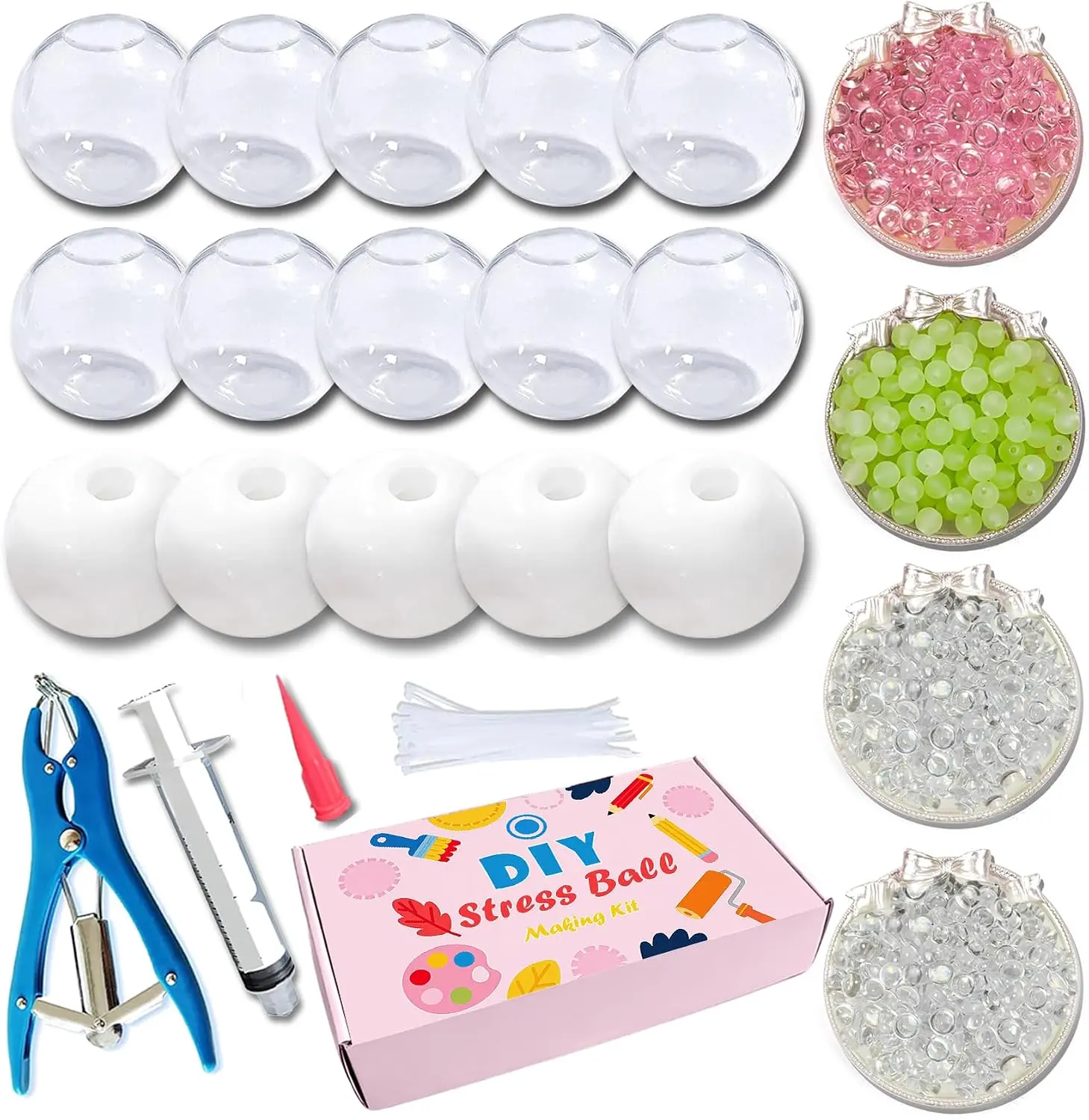 stress ball craft diy fidget kit homemade squishy toy sensory craft calming toy relaxation toy therapy toy occupational therapy fine motor activity birthday gift creative craft kit family activity