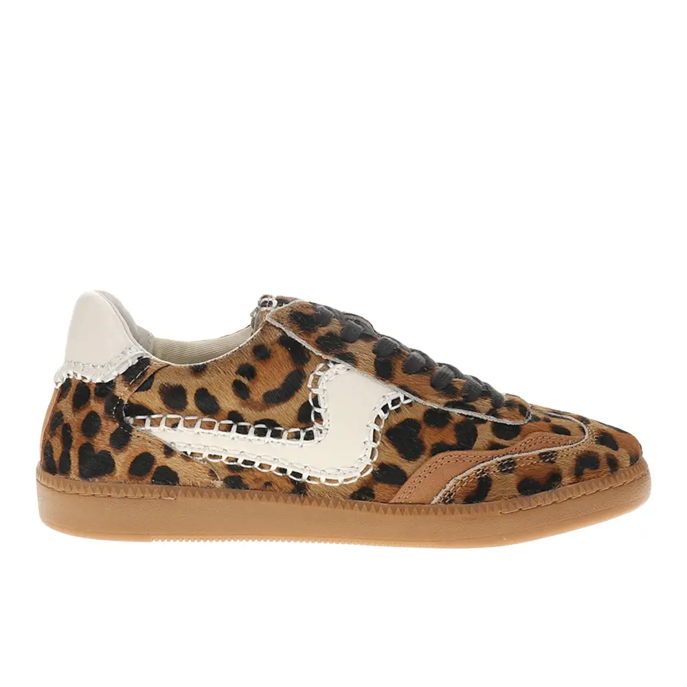 Dolce Vita Womens Notice Stitch Leopard Lace Up Sneakers Shoes Casual - Brown