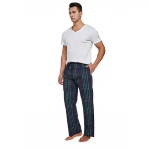 CYZ Mens 100% Cotton Pajama Pants Sleep Lounge Woven Pajamas Pants