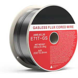 0.030" Gasless Flux Core MIG Wire, Single 2lb Spool, E71T-GS, for Galvanized, Stainless & Mild Steel Welding