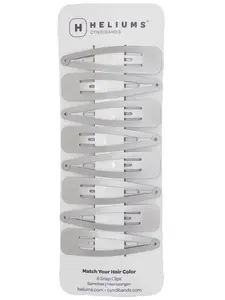 Large 2.7 Inch Snap Clips - Metal Barettes - Silver Gray