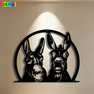 1pc Donkey Metal Wall Art, Playful Donkey Statue Mural, Ideal Gift for New Year, Easter, Animal Decor Enthusiasts, Weather-Resistant Metal Wall Decor Wall Sculptures, Perfect for Garden Fence & Living Room Wall, Unique Outdoor & Indoor Decor