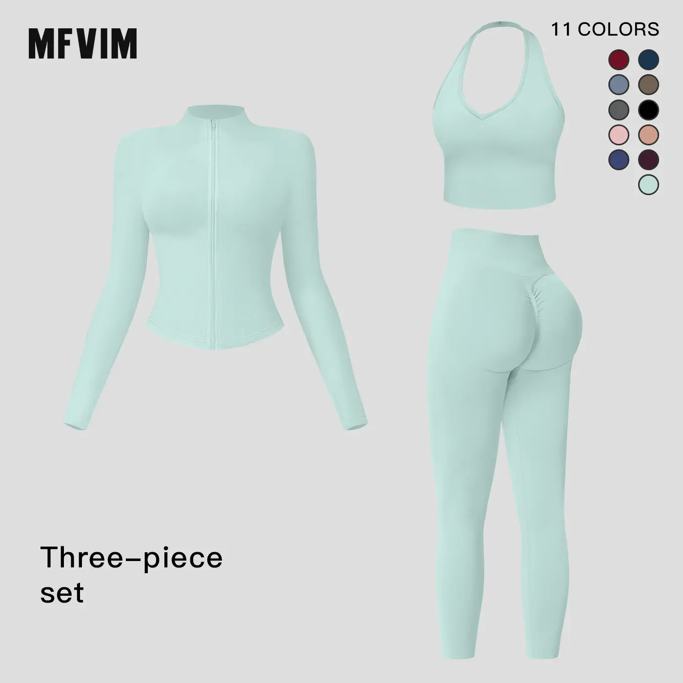 MFVIM Women's 2-Piece Solid Criss Cross Crop Tank Top, High Waist Leggings & Zip Up Crop Jacket Sweatsuit Set, Breathable Textured Thermal Lined Activewear for Yoga Gym, Women's Clothes Outfits Workout Sets,summerwins