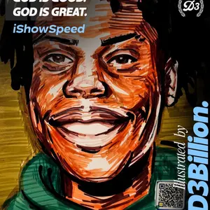 Ishowspeed custom portrait live with alcohol markers
