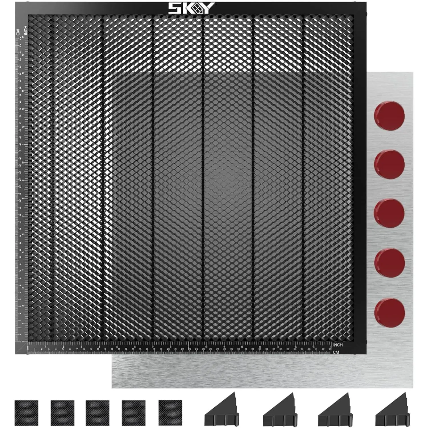 Oxide Coating Bed 500x500mm Work Table with Fixed Magnets for Most Engraving Machines Fast Heat Dissipation and Smoke Elimination 19.68"x19.68"