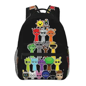 Casual Sprunki outdoor  Backpack Sprunki toys Laptop Daypack Funny cartoon Sprunki plush travel backpack for Travel Work Camping Women Men for festivals, birthdays, parties gifts