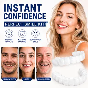 Get Instant Luxury Smile at Home: 【3 PACK】Snap-On Veneers Instant Perfect Smile Cover Perfect Teeth Transformation Hide Missing Teeth Yellow Stains Tooth Socket Correction- Quick Moldable Reusable Natural Look for Everyone