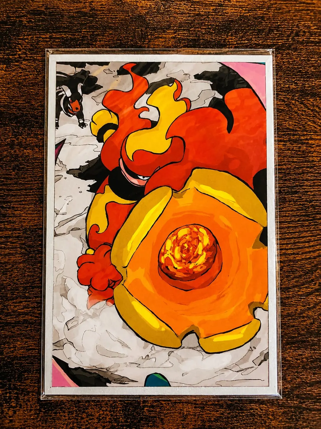 Volcanic Cannon Art Board – Silver Glitter Border