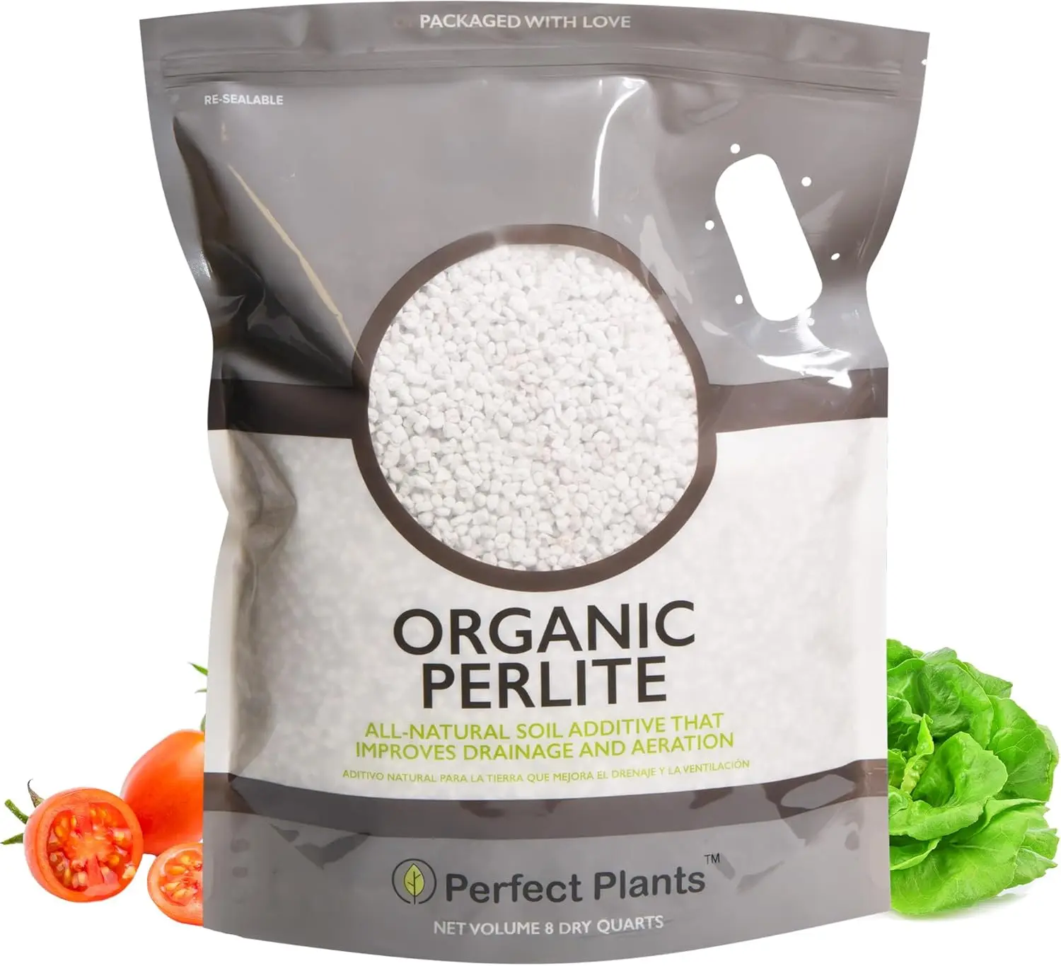 Organic Perlite by Perfect Plants — Add to Soil for Indoor & Outdoor Container Plants for Drainage Management and Enhanced Growth (8Qts.) PERFECT PLANTS