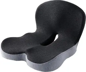 Memory Foam Contoured Seat Cushion with L-Shaped Ergonomic Design for Office Chair Car Seats  Seat Cushion for Truck Driver, Truck Car Seat Cushions for Driving Lumbar Support (Grey&Black)