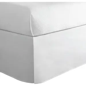 Classic Tailored Bed Skirt Dust Ruffle, Cotton Blend Design, 14" Drop Length, Twin XL, White TOH24914WHIT06