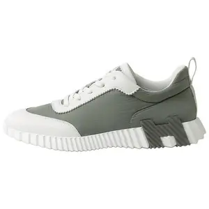 HERMES Bouncing Calfskin Round-Toe Lace-Up Low-Top Casual Shoes for Men with 4cm Heel in Green Trending Shoes, House White Official Shoes to Get / Maison Mihara