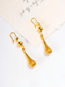 12pcs 24k Drip Earrings, Hypoallergenic Vintage Braided Hollow Ear Hooks, Luxury Daily Wedding Women's Earrings