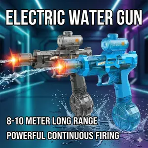 Ultimate Electric Water Blaster with Glowing Flame Muzzle, Fully Automatic High Capacity Squirt Gun, Up to 32 FT Range, Summer Outdoor Pool Party Toy for Adults & Kids Summer Battles & Outdoor Fun