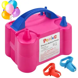 Balloon Pump Electric, Balloons Inflator Blower Machine with Balloon Tie Tool & Dual Nozzle