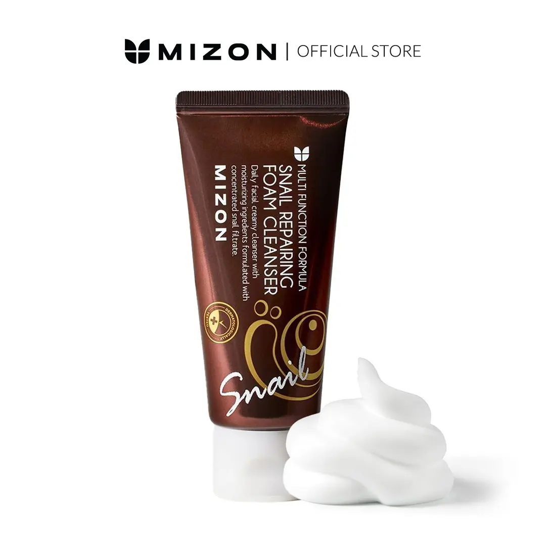 MIZON Snail Repairing Foam Cleanser – Korean Snail Face Wash with Snail Mucin, Gentle Pore & Blackhead Care, Moisturizing Soft Bubble Formula (2.02 fl oz)