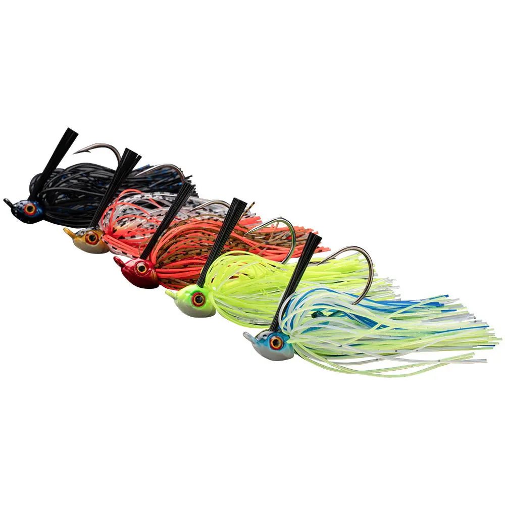 5pcs,Dock Lin Bladed Jig Fishing Lures Set,Silicone Skirted Jig Head with Sharp Hooks,Heavy Cover Bass Lures for Freshwater Saltwater,Durable Fishing Tackle