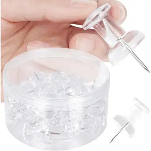 30 count  Push Pins for Bulletin Board, Large Thumb Tacks for Wall, 1.81 Inch, Giant Clear Thumbtacks, Pin Tacks for Cork Board  Maps Photos Posters Calendar, Office School Supplies