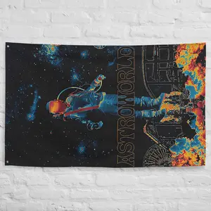 AstroWorld Flag Banner Decoration For College Bedroom Wall Party Rapper Tapestry Print