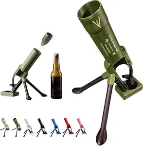 Mortar Bottle Opener, 51mm Beer Bottle Mortar Opener, Heavy-Duty Tactical Cap Launcher, Funny Hands-Free Push Down Bottles Cap Launcher, Home Party Bar Desk Decor
