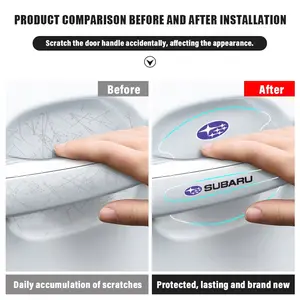 Subaru Car Door Handle Protective Film, Scratch-Resistant Transparent Bowl Sticker, Durable Waterproof Car Exterior Protection