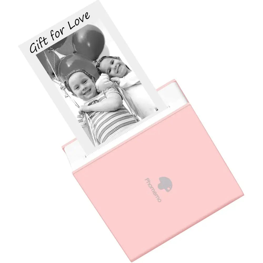 Phomemo M02 Sticker Printer Comes with 1 Roll Stickers, Mini Pocket Printer, Inkless Bluetooth Thermal Printer, Office Supplies, Summer Fathers Day Gi