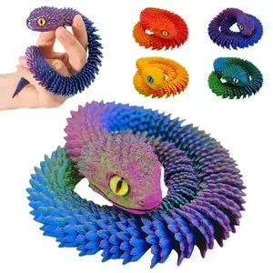 Dragon Snake 3D Printed Snake Figurines - 30Cm S2 Home Office Desktop Crafts Decor Decoration, Creative DIY Animal Print Egg Landscape Plastic Gift Ornaments