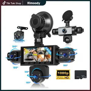 Rimoody 3.16-inch 1080P car dashcam with 5 high-definition lenses, including 480P left interior, right interior, and rear view cameras  , Car-Mounted Car Cameras, Dashcam Car Cameras
