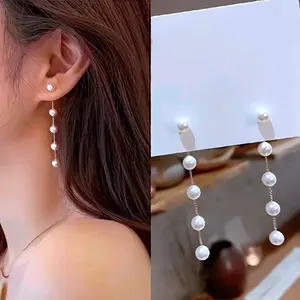 Elegant Tassel Drop Earrings - Chic Long Chain Zinc Alloy Design - Vintage Inspired Fashion Accessories for Weddings Daily Wear