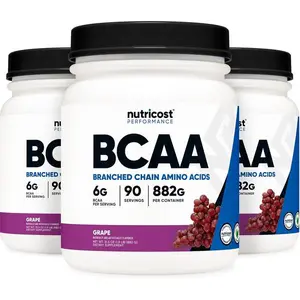 Nutricost BCAA Powder (Grape, 90 Servings) - Optimal 2:1:1 Ratio, Vegetarian, Non-GMO