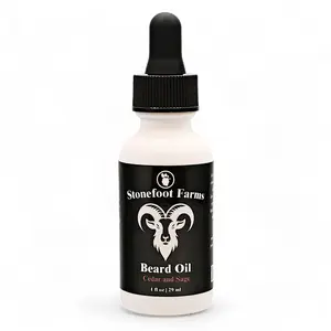 Stonefoot Farms Beard Oil Cedar and Sage – Premium Beard Growth Oil for Men, Nourishing Mens Beard Oil and Mustache Oil, Beard Moisturizer for Men & Softness, Jojoba & Argan Oil for Beard
