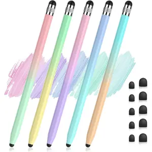 Stylus Pen 5 Pcs/set for All Touch Screens Device Universal, Dual-end High Sensitivity Capacitive Stylus for Pad, Phone, Android and Tablets, with 10 Rubber Tips