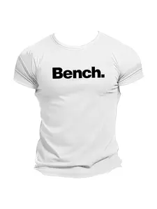 Bench Men's Cotton Short Sleeve T-Shirt, American Style Fitted Casual Top, Breathable Summer Fashion, Long H-Type Silhouette