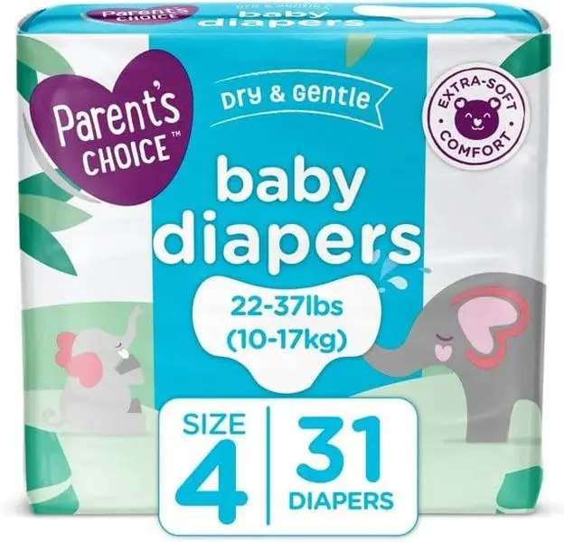 Baby Diapers (Size 4) 192 Count Dry&Gentle with Leak Protection