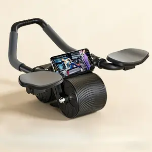 Portable 3-in-1 Automatic Abdominal Wheel with Elbow Support & Dual-Wheel Design for Home Use Ideal for Beginners Core Muscle Strengthening