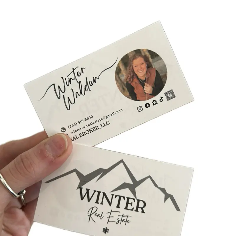 Custom Business Cards: 20 pack, front and back + soft touch specialty weighted paper.