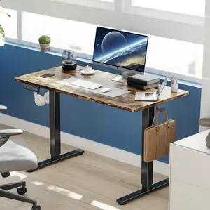 White Electric Height Adjustable Standing Desk with Wheels - 40 Inch Sit Stand Desk for Home Office - Ergonomic Stand Up Desk in 4 Colors and 4 Sizes