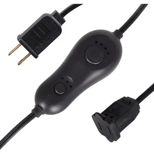 Plug in Dimmer, Lamp Dimmer Switch, Timer Dimmers, Slide Light Timer for Dimmable Indoor String Lights and Incandescent Bulbs, 6 ft Extension Cord, Black