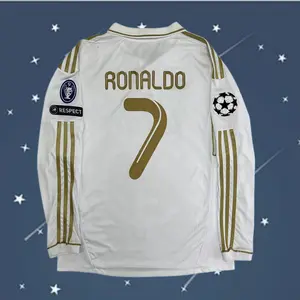 2011 2012 Home Retro No.7 Ronaldo Gold Long Sleeves soccer jersey 2011 2012 Home Retro No.7 Ronaldo Gold Long Sleeves soccer jersey