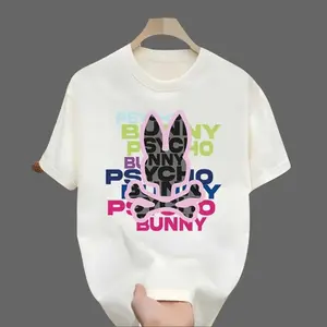 Cotton Bone rabbit T-shirt, hip-hop, handsome and fun, unisex, round neck street style summer and spring, casual, clothing, simple and trendy, fashionable and loose, youthful and energetic, daily wear tops