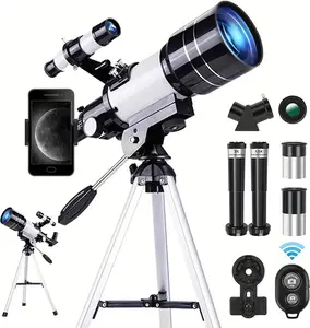 150X telescope, 70mm aperture telescope, suitable for adults, portable astronomical telescope, with tripod phone holder, eyepiece, Barlow lens, perfect for big viewing nature, education, and exploration