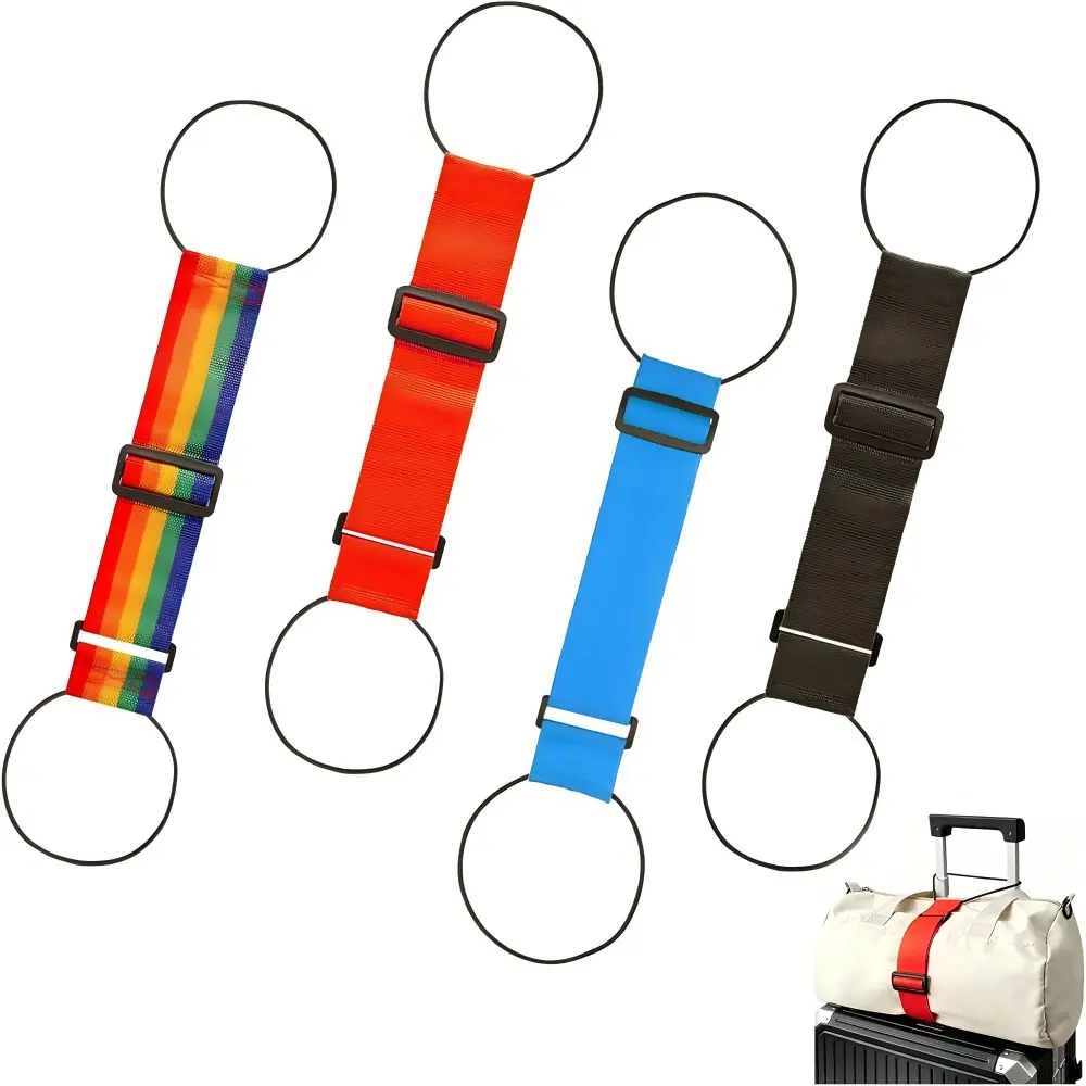 Luggage Connector Straps, Adjustable Bungee with Durable Buckle, Elastic Polyester Gear, Compact Luggage Accessories for Securing Bags to Suitcases, Travel Gear, Compact Travel Accessory, Versatile Travel Accessory