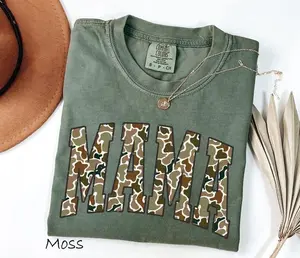 Comfort Colors Camouflage Mama T-Shirt, Duck Camo Varsity Mama Tee, Retro Mom Graphic Shirt, Trendy Mother’s Day Gift, Cute Mom Apparel