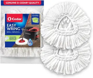 O-Cedar EasyWring Spin Mop Head Refill Pack of 2 Microfiber Deep Cleaning Reusable for All Hard Surfaces Safe & Versatile