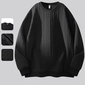 Ribbed-Accent Cable-Knit Crewneck Sweater – Stylish & Cozy for Everyday Casual Wear