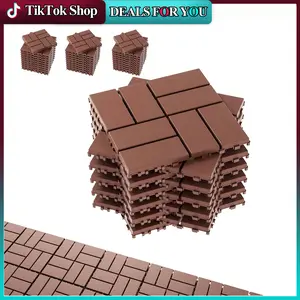 ZUGELAN Interlocking Deck Tiles, 44-Pack 12x12 in Outdoor All-Weather Flooring, Slat Design, 44 Sq.Ft, Durable, Stylish, Non-Slip, Fast-Drying