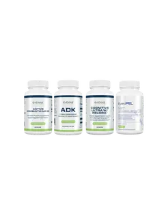 Evexias Menopause Bundle:  Active Probiotic ND 50 + ADK + Cognitive Ultra w/Relora + HRT Complete E + NAD+ Vitamin Supplement Pack Healthcare Dietary Fitness Edible Healthy