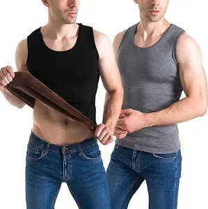 2 Pack Thermal Tank Top Men Cotton Winter Warm Fleece Lined Underwear Sleeveless Vest Undershirt